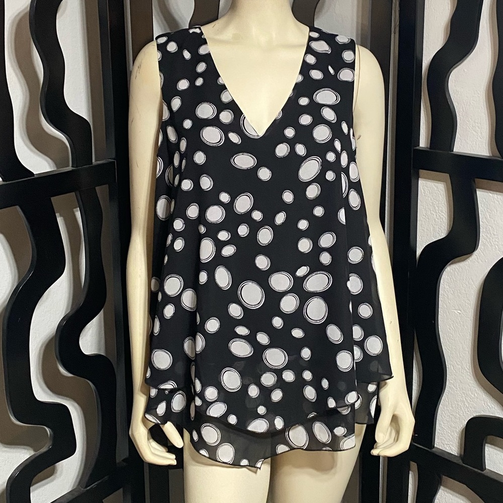 Avenue Polka Dot Sleeveless Blouse